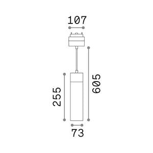 Pendente Per Binario Arca 21W 3000K Alluminio Nero Luce Calda