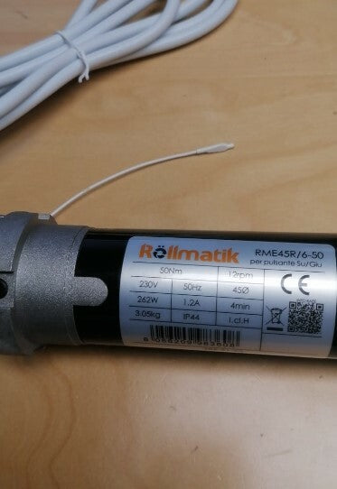 Motore per tapparelle con telecomando 50 Nm - 100Kg (finecorsa elettronici 6 fili)