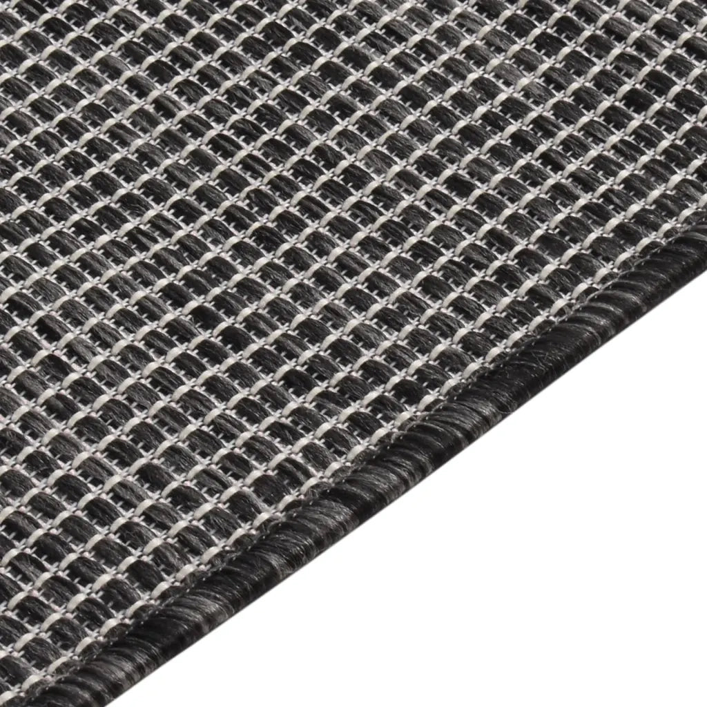 Tappeto da Esterni a Tessitura Piatta 140x200 cm Grigio 340775