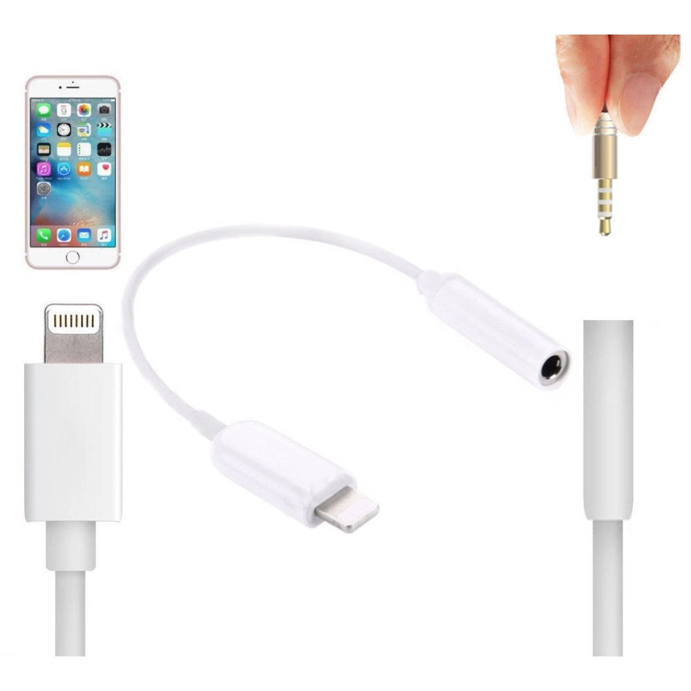 Trade Shop - Cavo Adattatore Usb Lightning Jack 3.5 Aux Cuffie Per Iphone 7 Auricolari Plus -