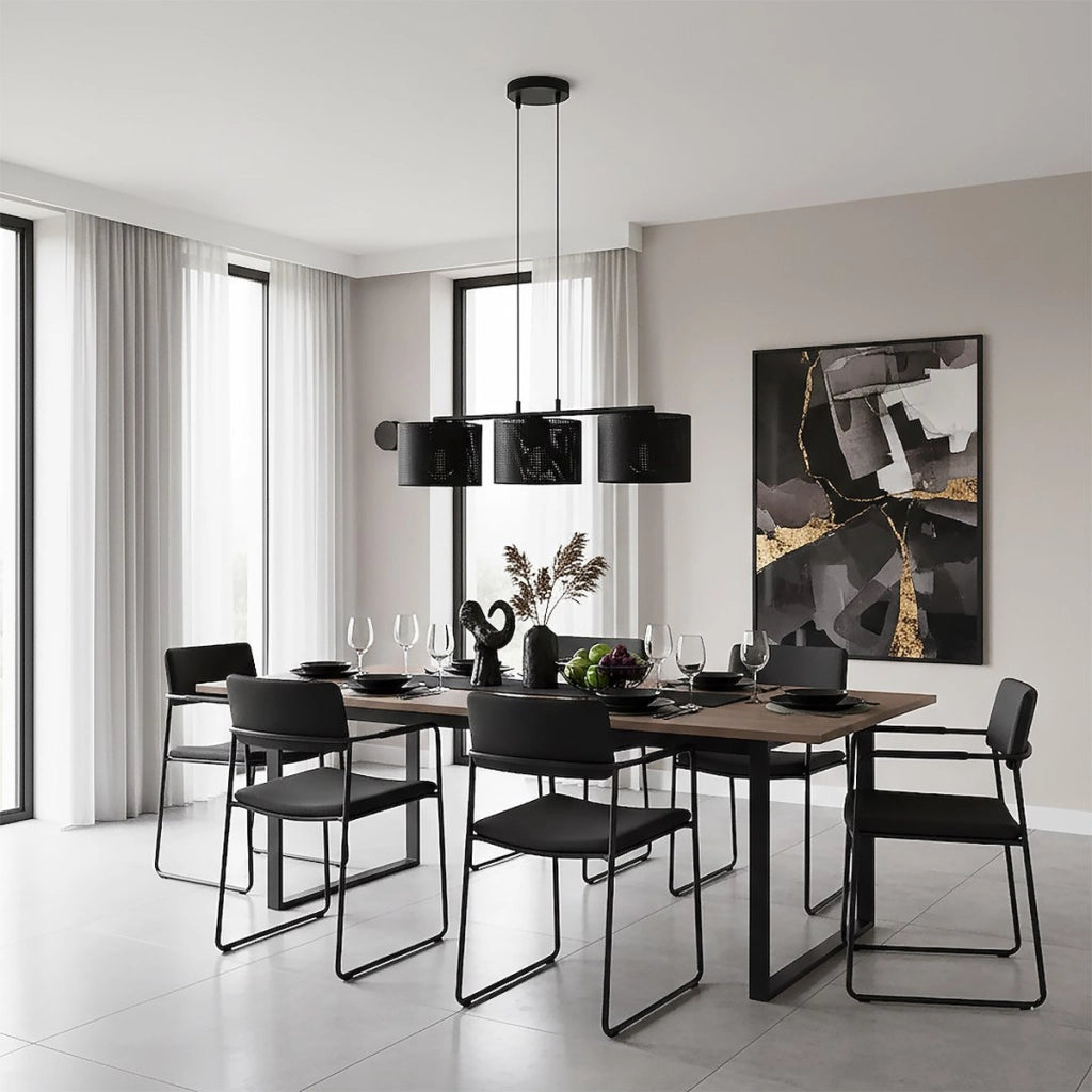 Lampada a sospensione LUX in acciaio nero opaco