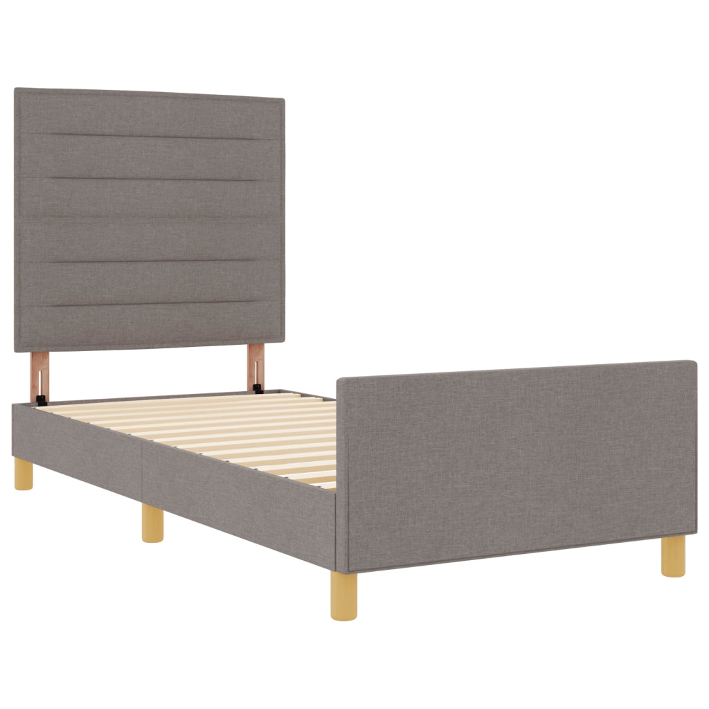 Letto in Tessuto Tortora 90x190 cm di
