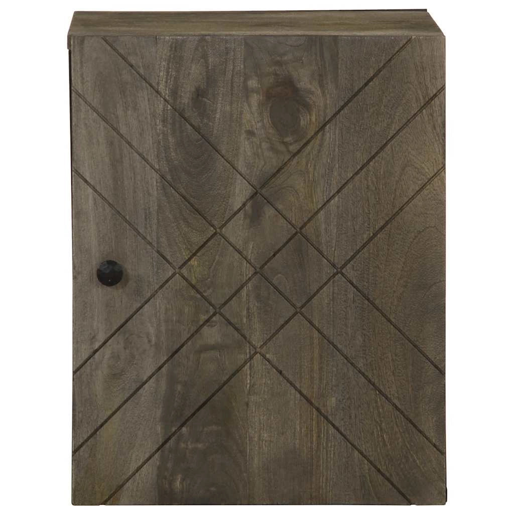 Mobiletto portaoggetti da bagno a parete nero 38 x 33 x 48 cm in legno massello di mango 02_0057733