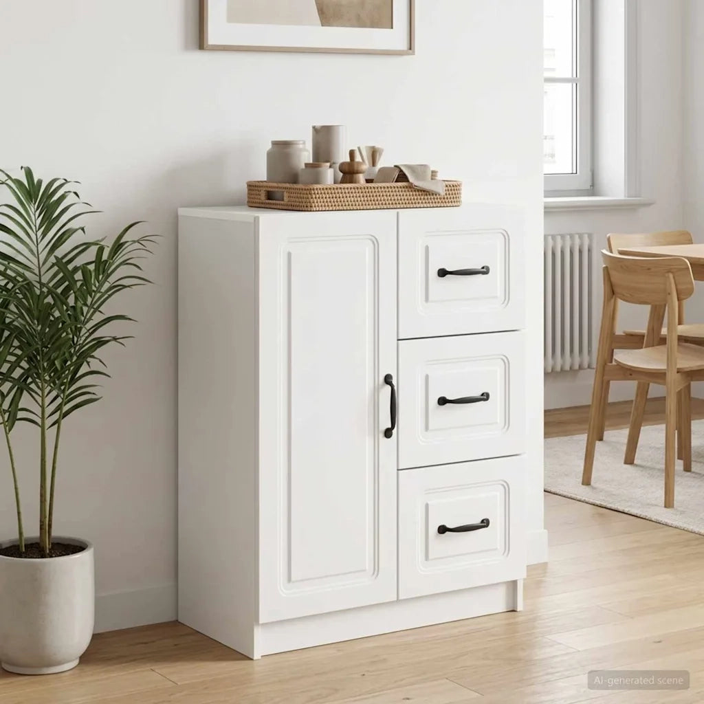 Credenza Bianco Lucido 66 x 34,5 x 87 cm Legno ingegnerizzato 895779
