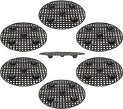 Set di sollevamento di pianta da tavolo - 30 cm/12 pollici - Pacchetto da 6 - Supporto per piante rotondo nero - Stabilizzatore per piante in plastica - Per uso interno ed esterno - Protezione per pavimento di giardino