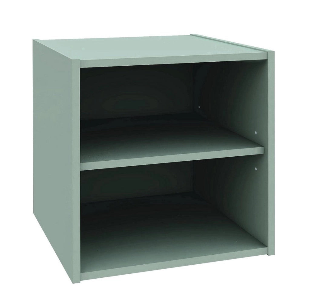 Cubo Composite con Mensola 35x35x35 cm in Compensato  Verde Salvia