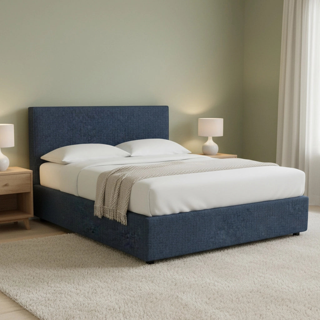 Redditch, Letto Piazza e Mezza Sfoderabile Made in Italy, blu
