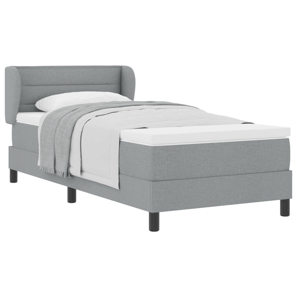 Letto con Box Spring e Materasso Grigio Chiaro 80x200 cm Tessuto