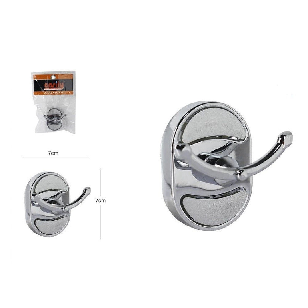 Trade Shop - Appendino Gancio Appendi Porta Asciugamano Doppio Bagno Ovale 7 X 7 Cm 52005 -