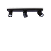 Spot Contemporaneo Rudy Alluminio Nero 3 Luci Gu10 35W 3000K Ip20