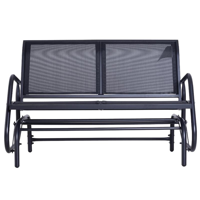 PANCHINA A DONDOLO BIPOSTO IN METALLO 123 X 70 X 87 CM NERA
