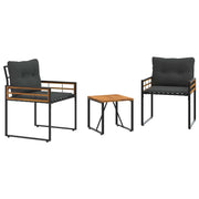 Set di Mobili da Esterno con cuscino 3 pz | Set Salotto da Giardino Grigio tenue