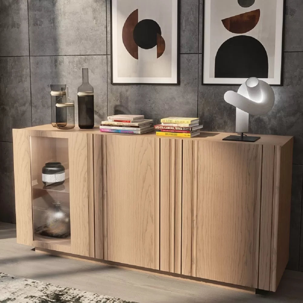 Madia credenza moderna in legno massello 3 ante 180x48x88 - Mobili 2G