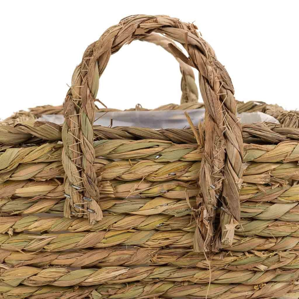 Cesto in corda intrecciata marrone 19x19x13h
