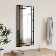 Specchio da Parete-Specchio a Muro-Specchio Decorativo Nero 40x80 cm Rettangolare in Ferro 665009