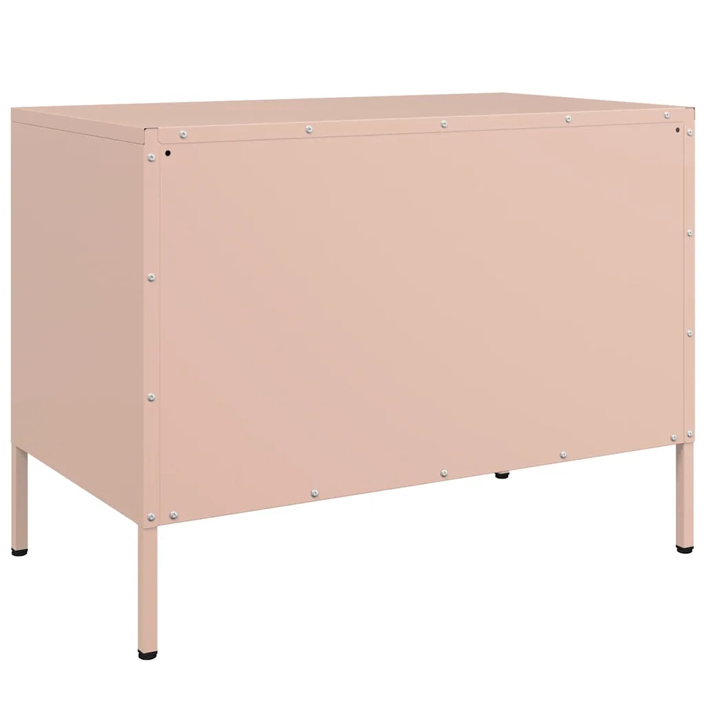 Mobili TV 2pz Rosa 68x39x50,5 cm in Acciaio 842997