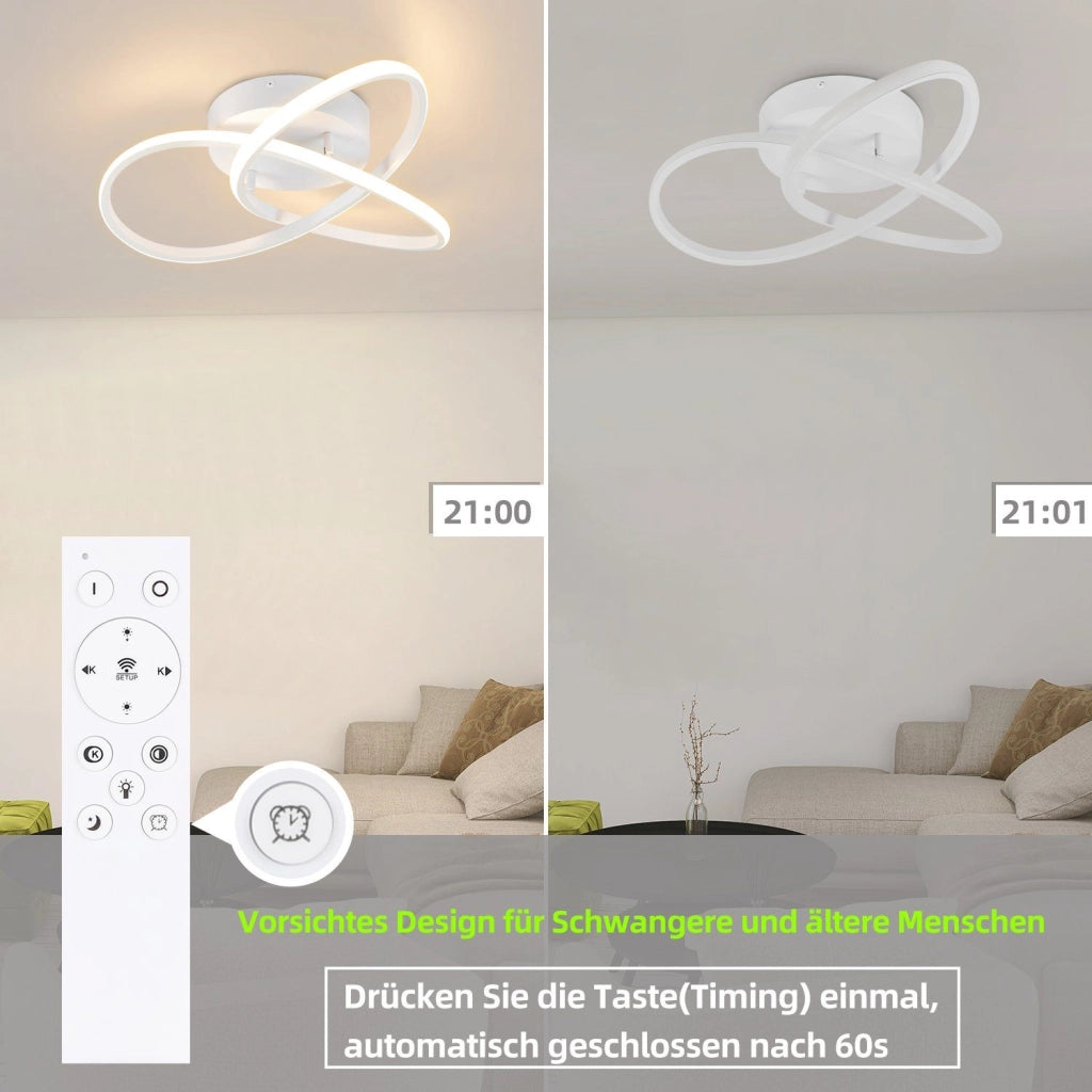 ZMH Lampada da soffitto a LED Design 3 Lame con Colore Regolabile e Dimmerabile