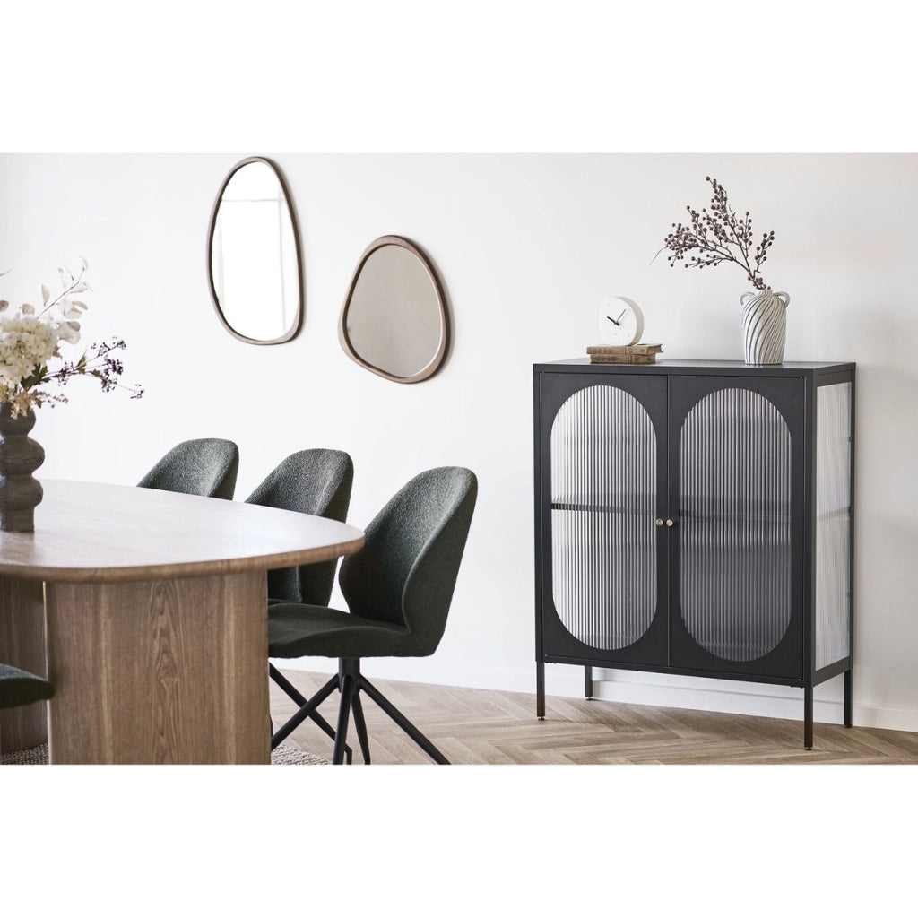 Specchio da parete Luxon in MDF effetto legno forma organica 44x48 cm