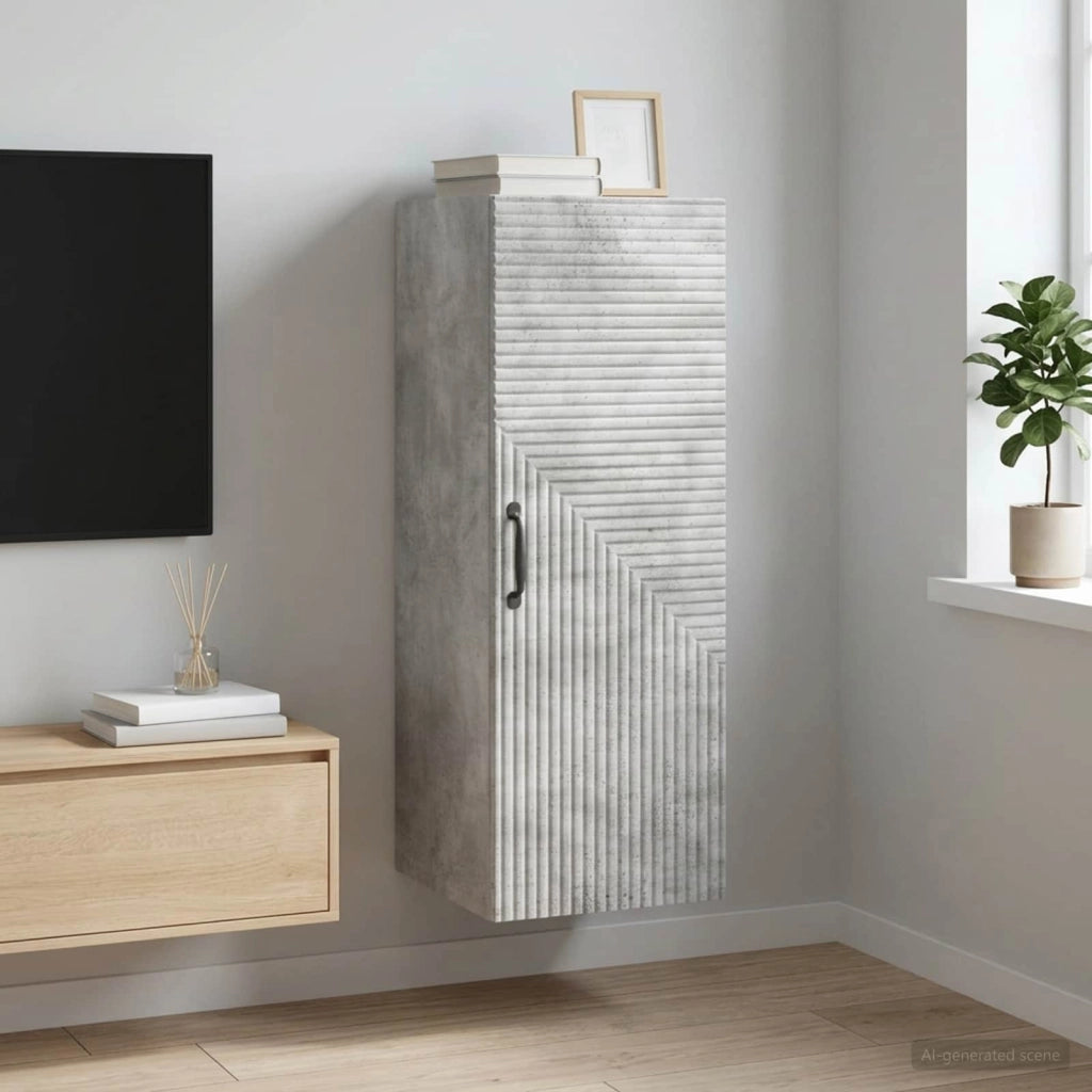 Mobiletto a muro Grigio Cemento 33 x 34,5 x 90 cm 898588