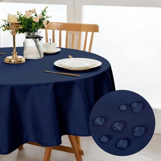 Tavolino con tovaglia circolare da 120cm, impermeabile e lavabile, tovaglia per tavolo per sala da pranzo, giardino, festa, matrimoni o uso domestico