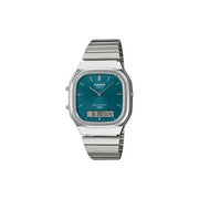 Orologio casio aq 240e 3aef vintage silver e blue