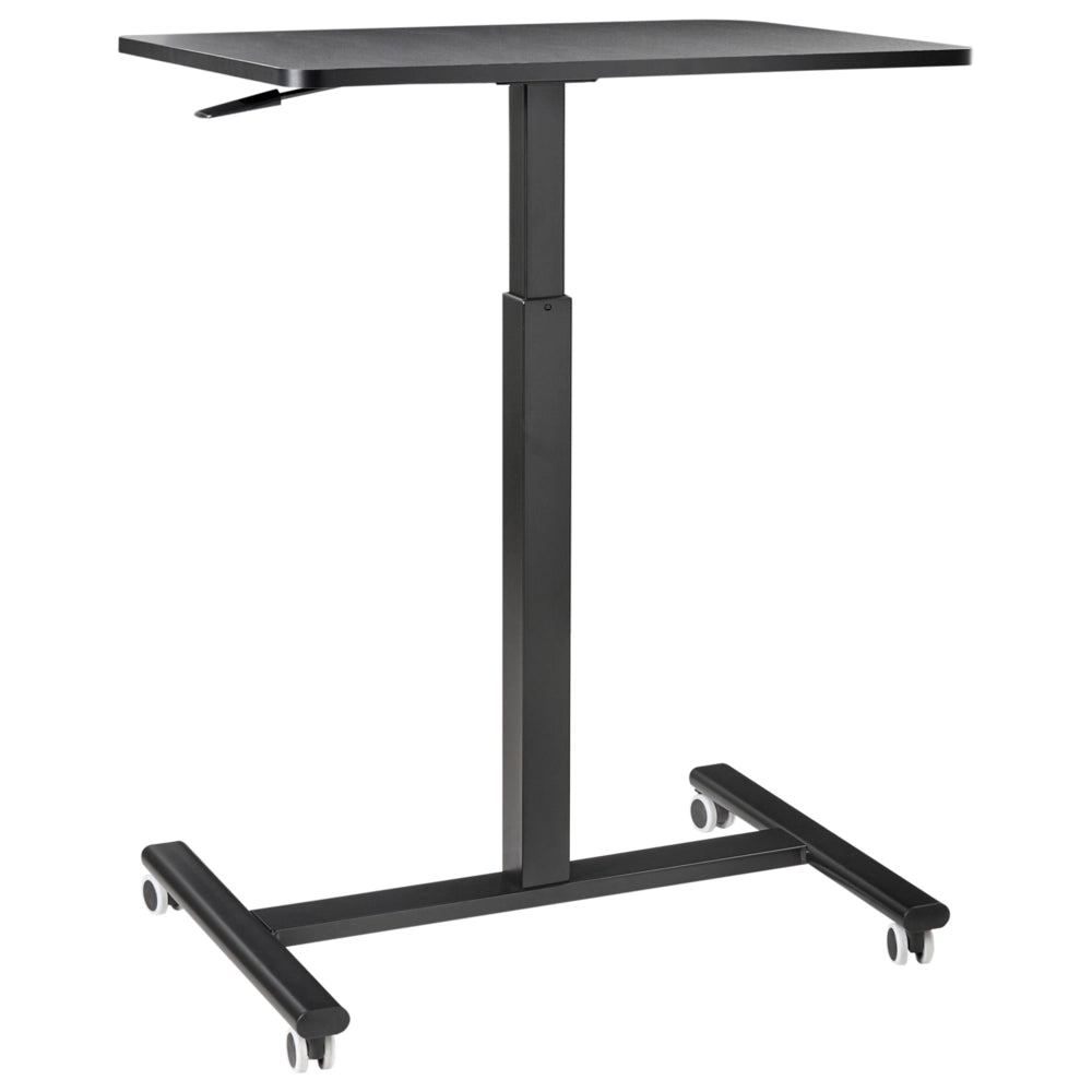 Scrivania mobile regolabile manualmente per laptop ufficio moderno 65 x 48 cm Struttura in acciaio nero