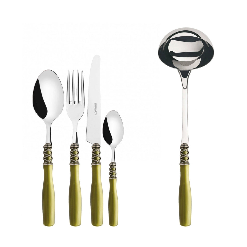 ARIANNA Ghiera Argento Anticato, Posate Set 49 Pz, Scatola