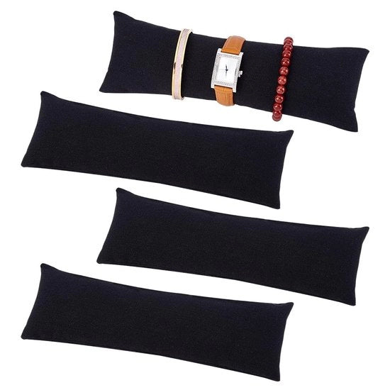 Display per orologi 4 pezzi - Piuma morbida - Supporto per gioielli - Cinturini/orologi - 24 cm x 8,9 cm - Ideale per casa/ufficio - Supporto per gioielli