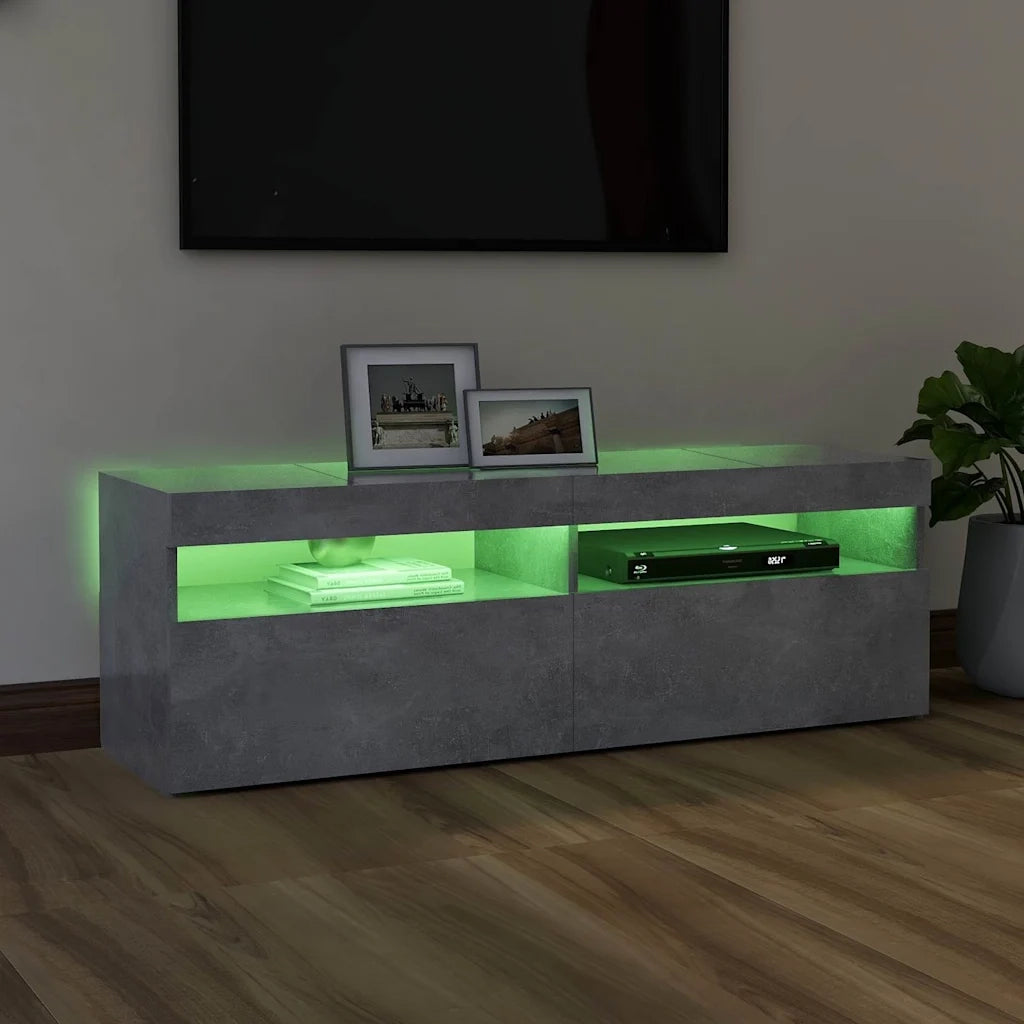 Mobile Porta TV con Luci LED-Mobile per TV-Credenza TV Grigio Cemento 120x35x40 cm 200083