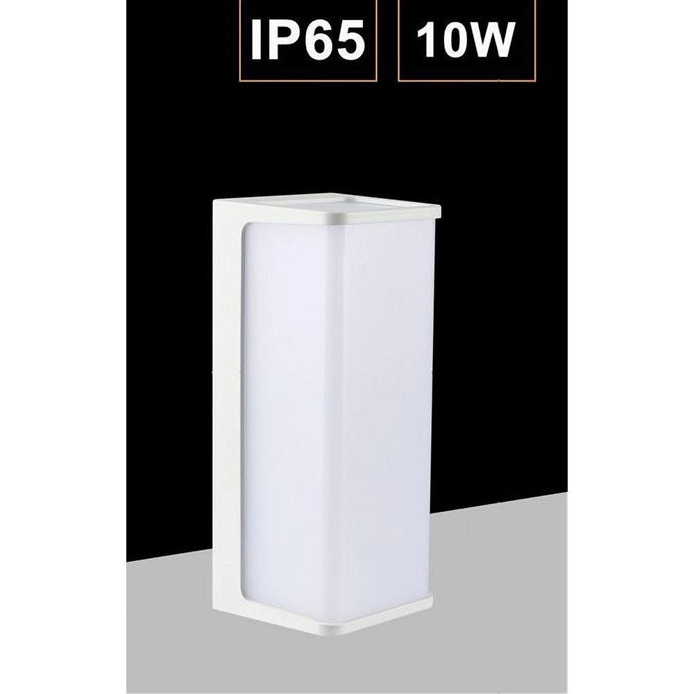 Trade Shop - Applique Led Da Esterno Facciate Giardino Moderno Lampada Da Muro 10w Ip65 643-b - -bianco Naturale      -