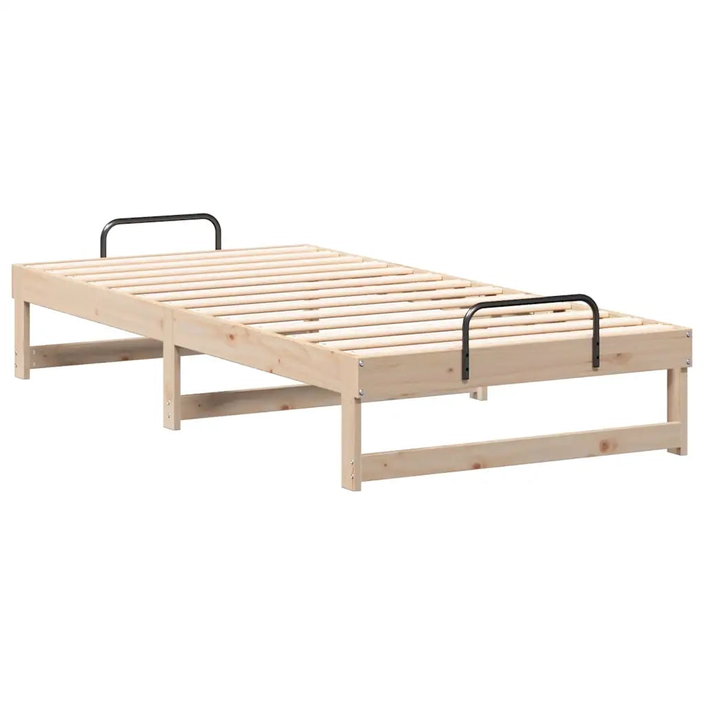 Struttura del letto-Giroletto Marrone 90 x 190 cm Pino massello 455256