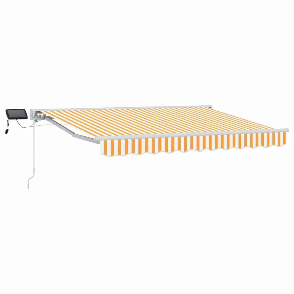 Cornice per Tenda Manuale con LED-Telaio per tendalino manuale Giallo e Bianco 2,5 x 2 m