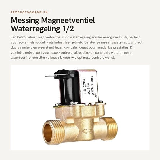 Vitello di Magnete 1/2 pollice - Chiusura Normale - Acciaio Inox - Resistente alla Corrosione - Senza Consumo di Energia - Facile da Installare - Valvola d'Acqua