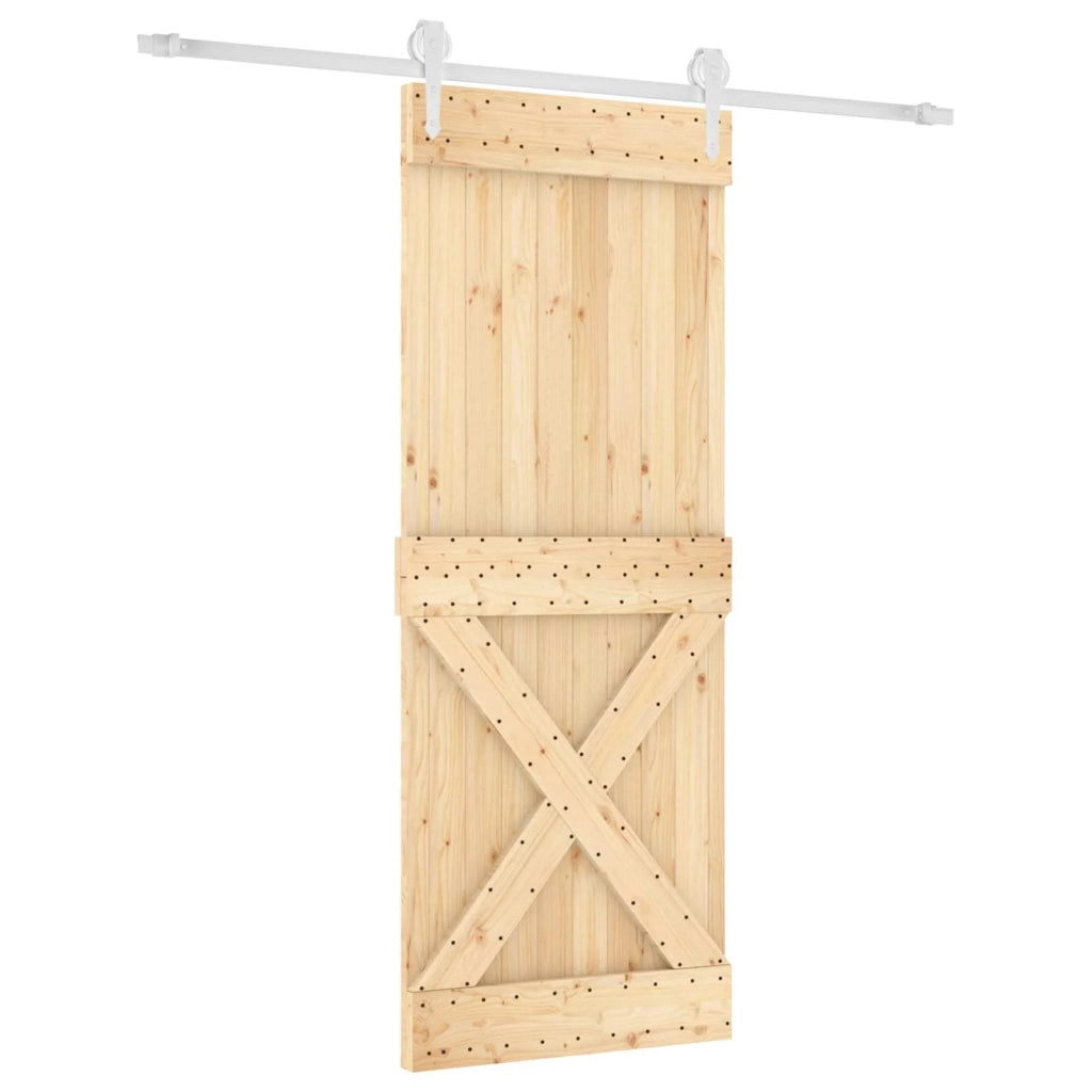 Porta scorrevole Naturale e Bianco 80 x 210 cm 3445189