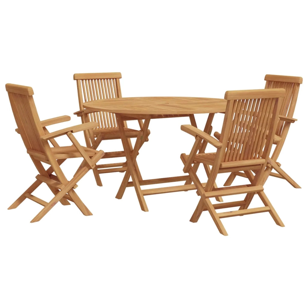 Set da Pranzo per Giardino 5 pcs Marrone Legno di teak solido 3385970