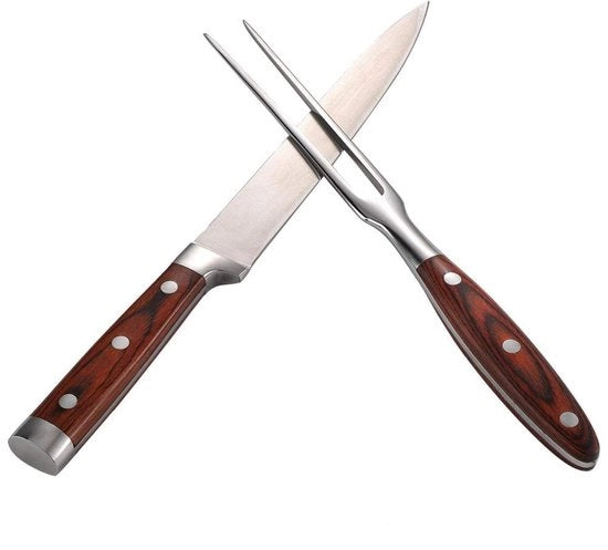 Accessori BBQ a Vantaggio - Set di Forchette in Acciaio Inossidabile - Cucina - Cena - Strumenti da Carne