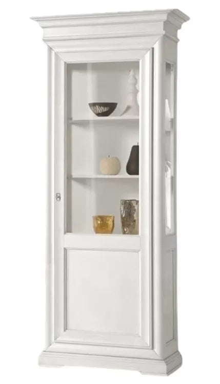 Vetrina 1 porta dx-sx in legno laccato bianco misure l.86 p.51 h.215 (3127) - Mobili 2G