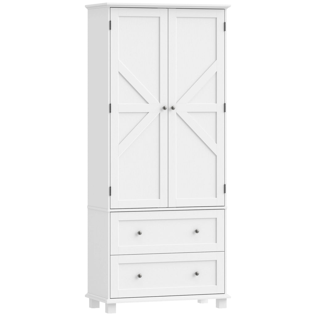 Armadio da cucina 2 ante 2 cassetti ¨C zephmum ¨C bianco 80x39.5x184.5cm