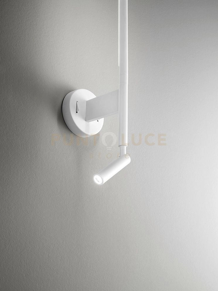 Applique in metallo verniciato bianco Ramon biemissione LED 6W + 3W faretto spot 3000K CRI?80 220-240V 50/60Hz 420Lm + 210Lm faretto spot