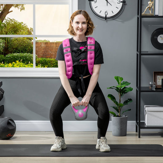 Giubbotto Zavorrato 8kg Traspirante 40x35 cm con Tasca Portaoggetti e Spallacci in tessuto Oxford Rosa