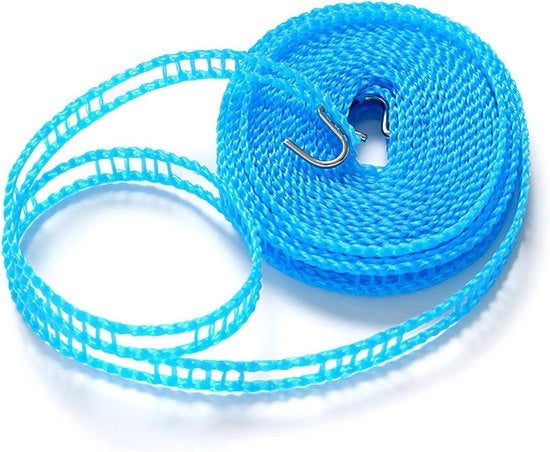 Linea da asciugare esterna portatile a 5m/16.4ft resistente al vento con corda elastica antiscivolo per camping e viaggio