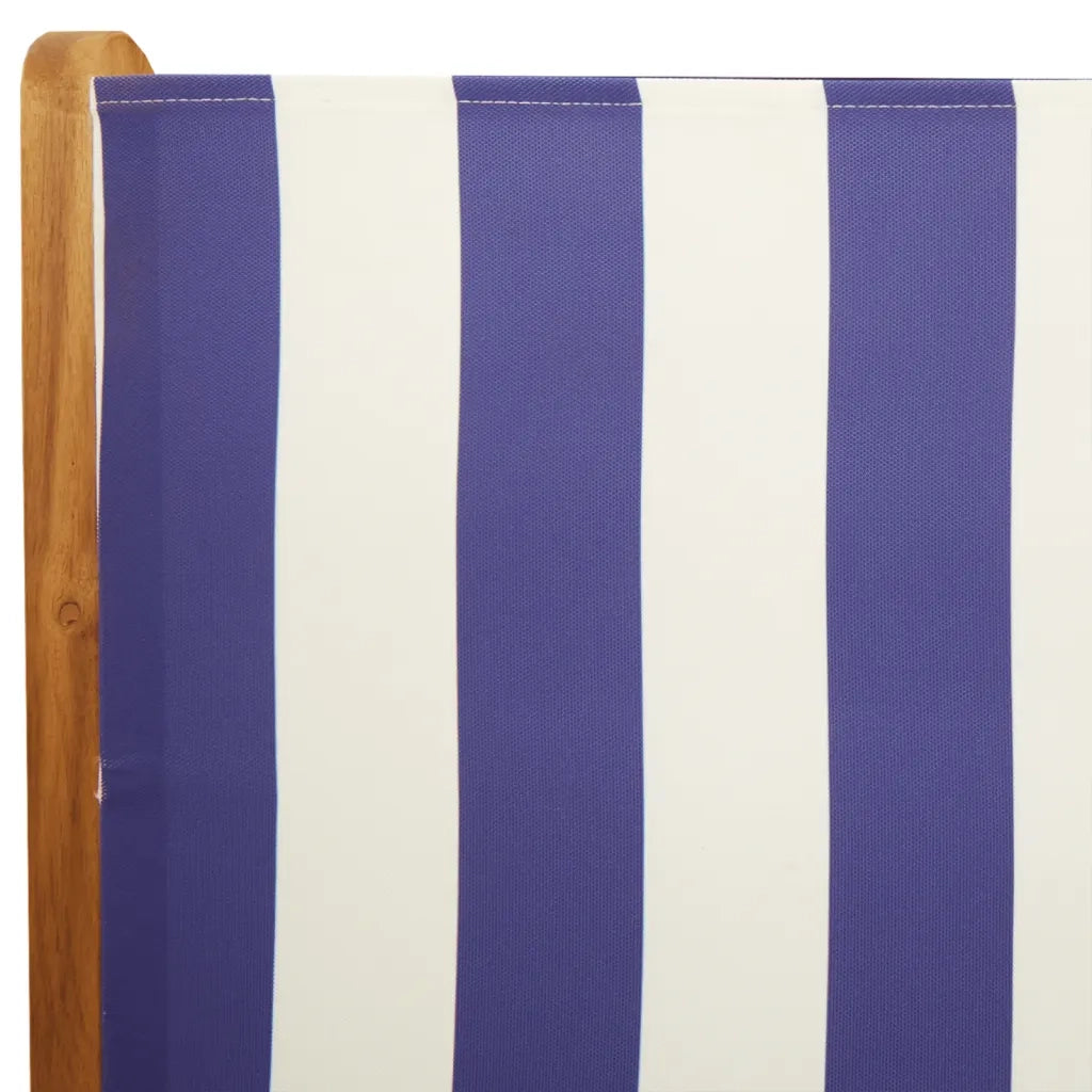 Sedie da Giardino Reclinabili 8 pz Blu e Bianco Tessuto e Legno