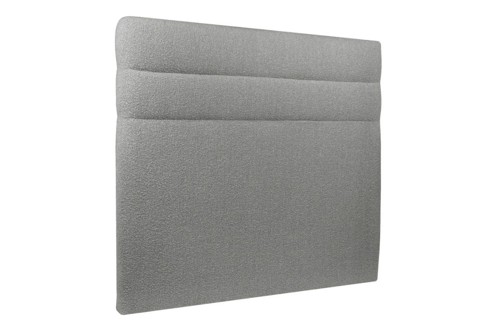 Testiera in tessuto bouclé grigio con linee L140 cm