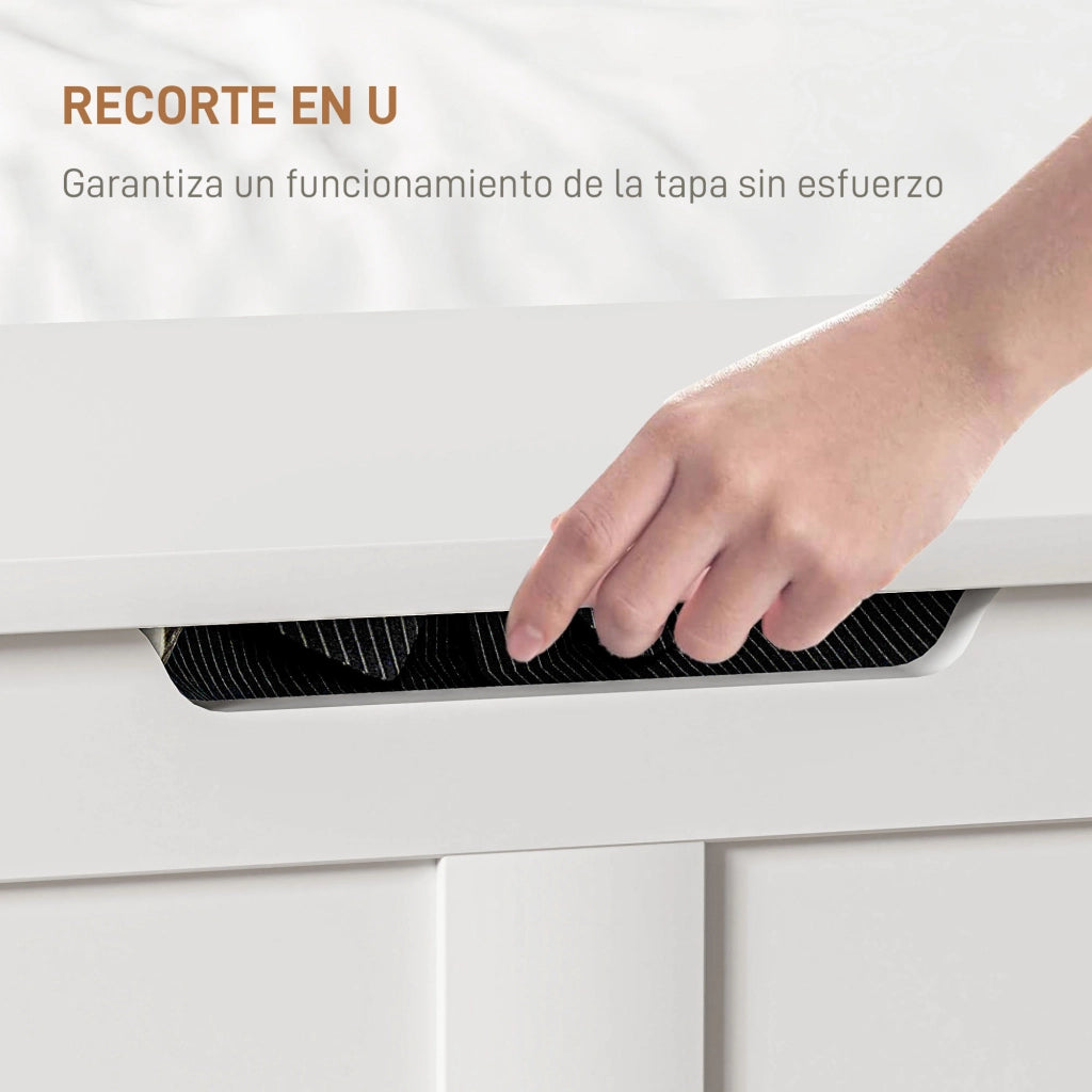 Pouf Contenitore con Coperchio ¨C Zephmum ¨C Bianco 80x40x45 cm