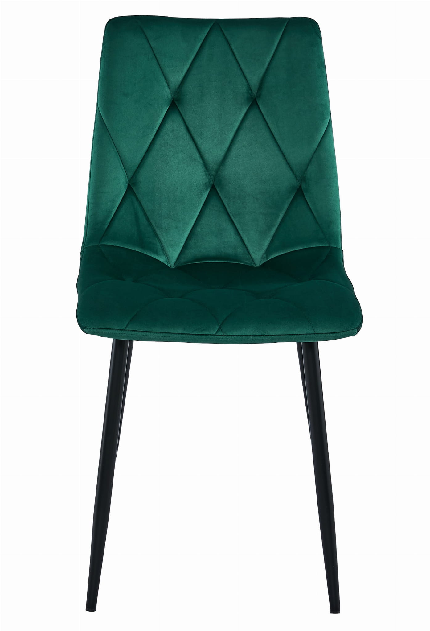 Sedia Valora Tyra in velluto verde scuro / gambe nere x 3