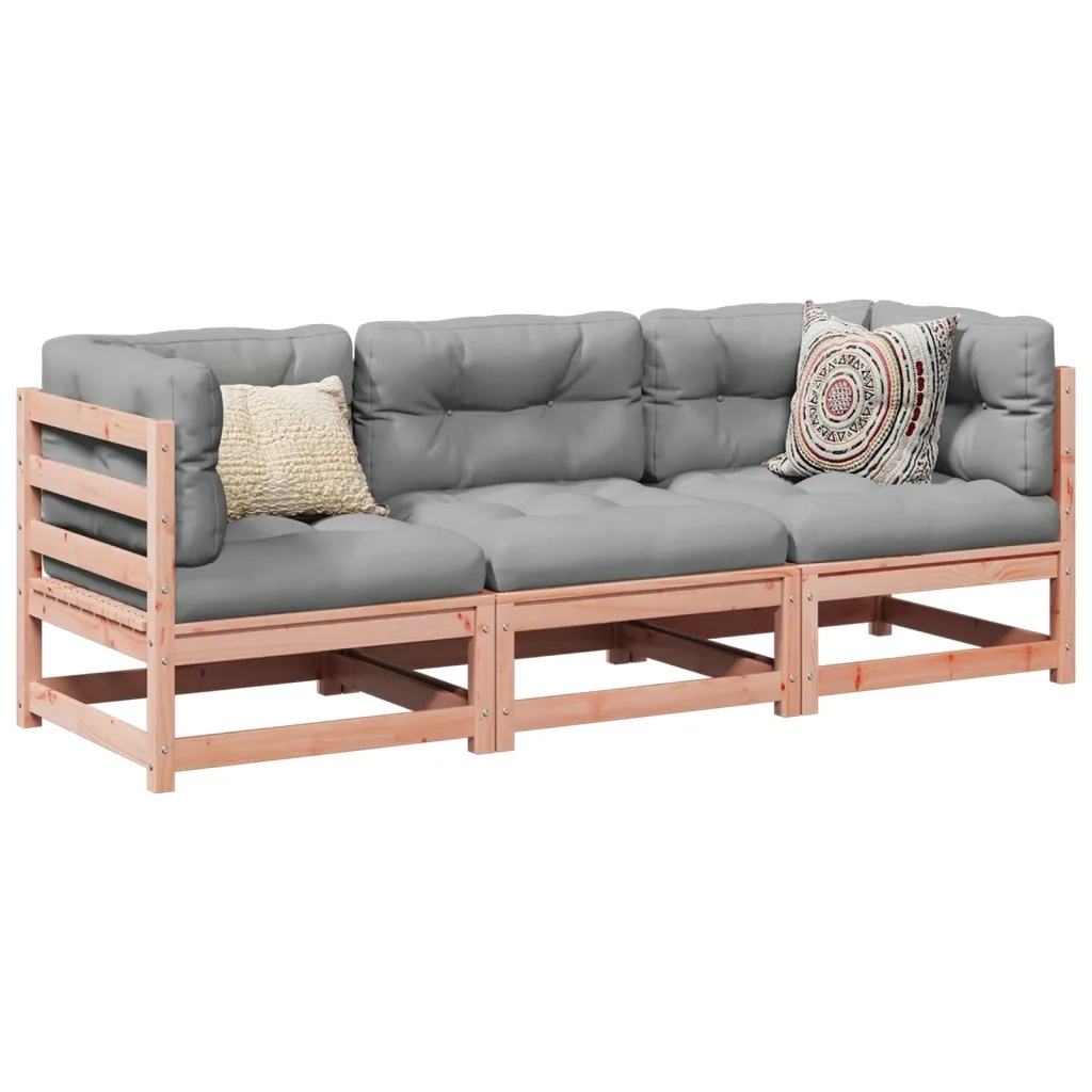 Set Divani da Giardino 3 pz | Set Salotto da Giardino in Legno Massello Abete Douglas