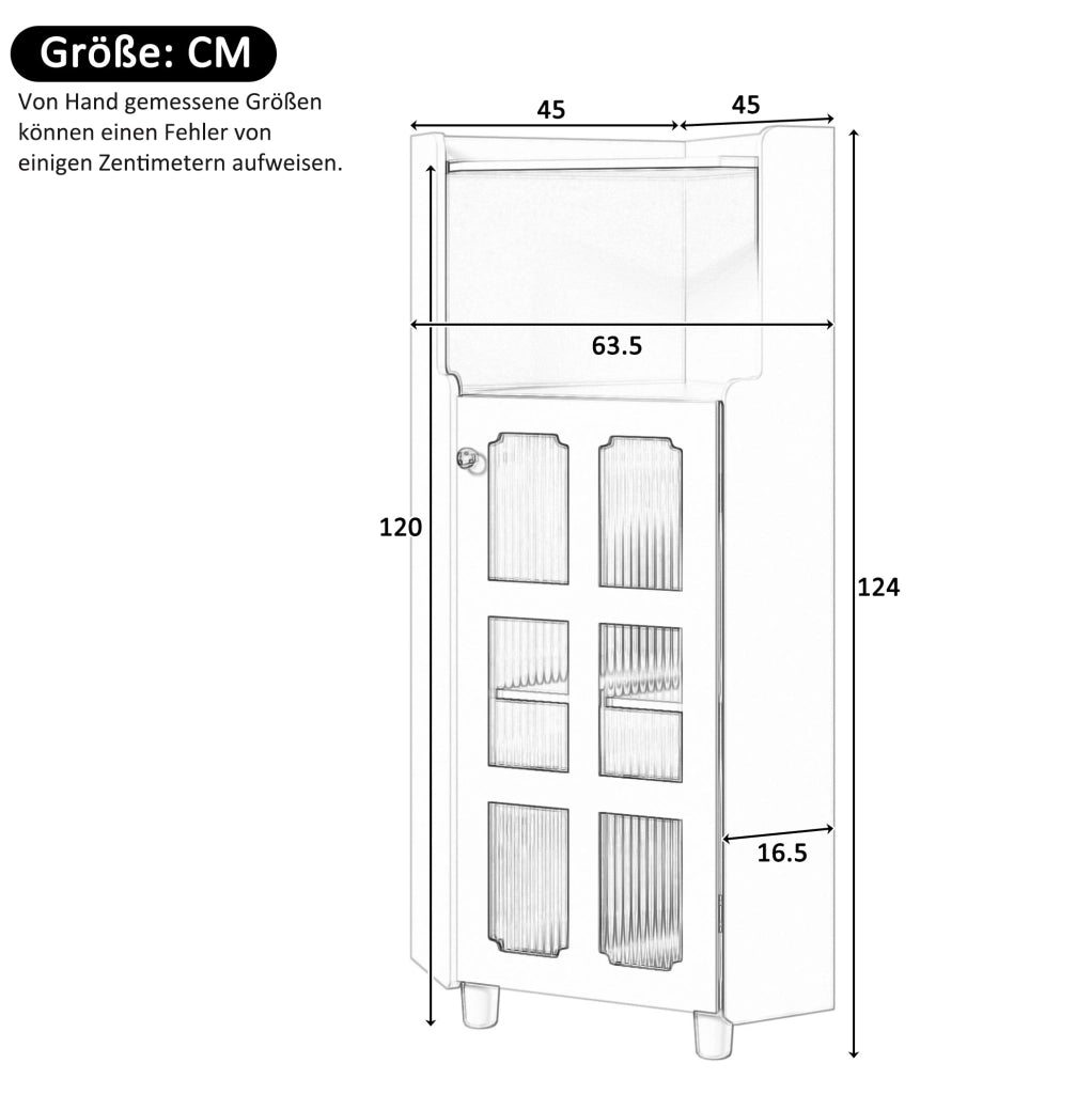 Mobile angolare con illuminazione LED APP; finitura laccata nera; in MDF; 63;5 x 124 cm