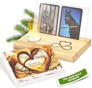 Sostegno per le carte in legno | Sostegno per le foto, Sostegno per le carte da tarocchi [MANO D'OPERA] con imballo regalo & candela