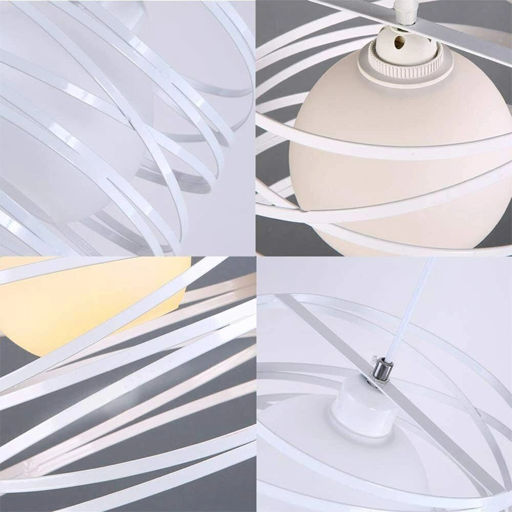 Lampadario a Sospensione Moderno con Paralume fasce in Metallo Ferro Intrecciate SENZA LAMPADINA Nero