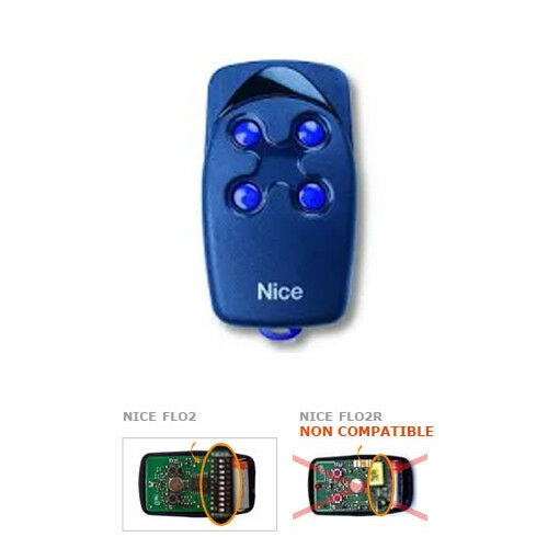 RADIOCOMANDO 433,92MHZ A CODICE PROGRAMMABILE NICE FLO FLO4 BLU AUTOMAZIONE 4 CH
